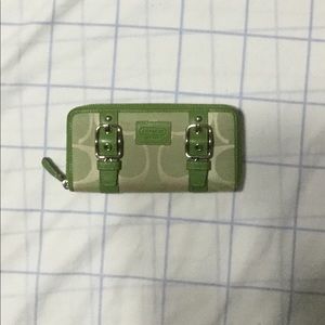 Coach wallet - good used condition - lime green
